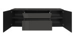 Lowboard Couleur in der Farbe Anthrazit, von vorne mit geöffneten Türen
