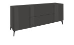 Lowboard Couleur in der Farbe Anthrazit mit Füßen, Schränansicht