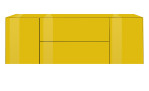 Lowboard Couleur in der Farbe Goldgelb, von vorne