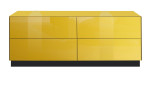 Lowboard Couleur in der Farbe Goldgelb mit Sockel, von vorne