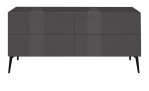 Lowboard Couleur in der Farbe Anthrazit mit Füßen, von vorne