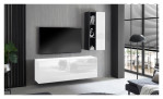 Lowboard Couleur in der Farbe Ice White an die Wand montiert im Wohnzimme