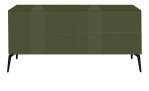 Lowboard Couleur in der Farbe Olivgrün mit Füßen, von vorne