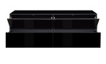 Lowboard Couleur in der Farbe Schwarz mit geöffneten Klappen und Schubladen, von vorne