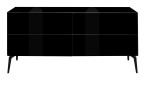 Lowboard Couleur in der Farbe Schwarz mit Füßen, von vorne