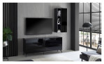 Lowboard Couleur in der Farbe Schwarz mit Füßen im Wohnzimmer