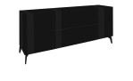Lowboard Couleur in der Farbe Schwarz mit Füßen, Schrägansicht
