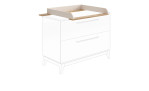 Wickelaufsatz Stiene in Cashmere-Beige aus Holzwerkstoff und einer Absetzung in Eiche