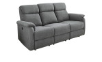 Sofa 3-Sitz Alana mit grauem Bezug auf weißem Hintergrund.