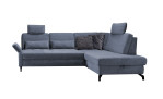 Komfort-Ecksofa Westminster, in der Farbausführung Graublau
