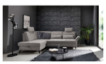 Komfort-Ecksofa Westminster, in der Farbausführung Stell, in einem Raum stehend
