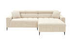 Wohnlandschaft Sally mit Ottomane rechts und einem Cordbezug in der Farbe Beige