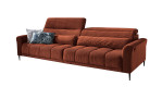 Komfort-Big Sofa Lilly mit einem Cordbezug in Orange.