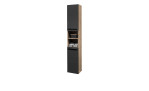 Hochschrank Viona mit einer Front in Schwarz matt und einem Korpus in Viking Oak