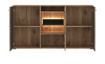 Sideboard Pamela in der Farbe Viking Eiche mit Absetzungen in Anthrazit, Frontansicht