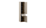 Hochschrank Mailand in Creme Beige mit 2 Türen und 1 Schublade, Ansicht mit offenen Türen