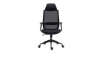 Chefsessel High Back in schwarz mit ergonomisch geformter Rückenlehne, Draufsicht