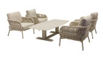 Gartentisch Terano von LC Garden in Taupe-Beige, höhenverstellbar, Anischt mit weiteren Möbeln