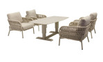 Gartentisch Terano von LC Garden in Taupe-Beige, höhenverstellbar, Anischt mit weiteren Möbeln