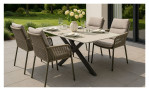 Gartenstuhl Como von LC Garden in Beige und Grau, Gestell Anthrazit, Ansicht im Milieu