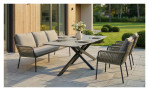 Gartenstuhl Como von LC Garden in Beige und Grau, Gestell Anthrazit, Ansicht im Milieu
