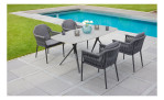Gartentisch Cliff mit grauer Tischplatte aus Sinterstein und Gestell in Anthrazit aus Aluminium, Milieu