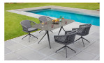 Gartenstuhl Cliff mit dunkelgrauem Rope und Gestell aus Aluminium in Anthrazit, Milieu