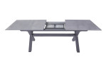Gartentisch Vancouver mit einer Tischplatte aus Glas-Keramik in Beton-Optik und X-Gestell aus Aluminium in Anthrazit, Funktion