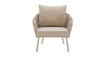 Garten-Set Cuxhaven in beige, bestehend aus Sofa, 2 Sessel und Couchtisch, Ansicht Sessel