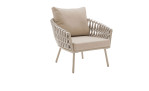 Garten-Set Cuxhaven in beige, bestehend aus Sofa, 2 Sessel und Couchtisch, Ansicht Sessel