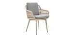 Gartenstuhl Andira mit Gestell in matt Sand und Geflecht in Beige