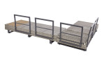 Lounge-Set mit grauem Polyethylen-Geflecht und Aluminium-Gestell in Anthrazit, Rückansicht ohne Kissen