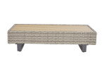 Lounge-Set mit grauem Polyethylen-Geflecht und Aluminium-Gestell in Anthrazit, Couchtisch