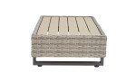 Lounge-Set mit grauem Polyethylen-Geflecht und Aluminium-Gestell in Anthrazit, Couchtisch Seitenansicht