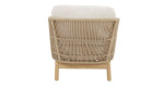 Lounge-Set Taipeh mit beigem Rope und Gestell aus naturfarbigem Akazienholz, Sessel Rückansicht