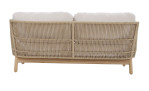 Lounge-Set Taipeh mit beigem Rope und Gestell aus naturfarbigem Akazienholz, Sofa Rückansicht