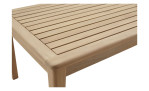 Lounge-Set Taipeh mit beigem Rope und Gestell aus naturfarbigem Akazienholz, Tisch Detail