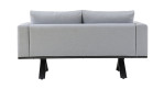 Gartensofa Ravenna in Grau mit extra tiefem Sitz, Gestell Aluminium, Ansicht von hinten